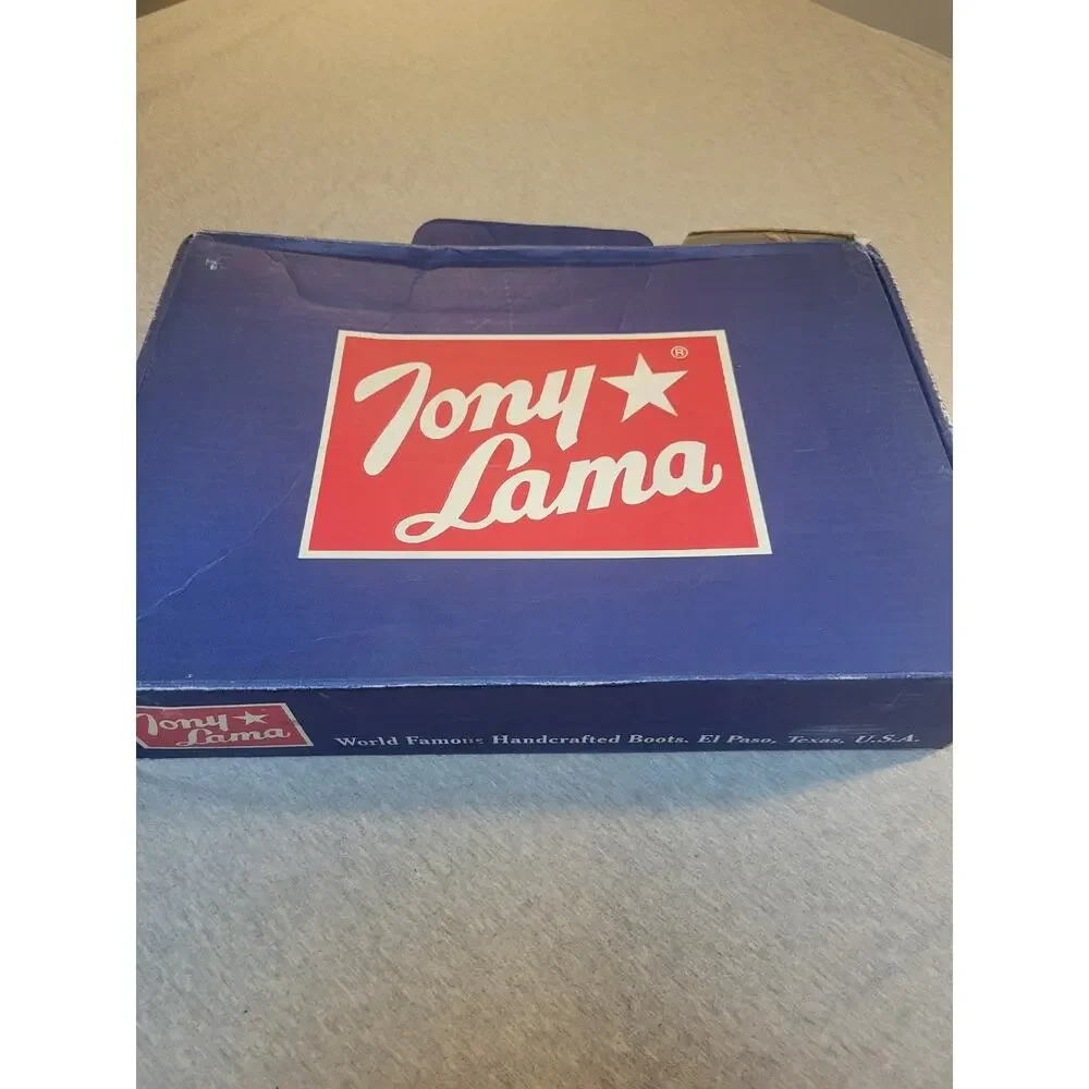 Vintage Tony Lama 6951 Men Brown Western Cowboy Boots J Toe Leather USA W Box